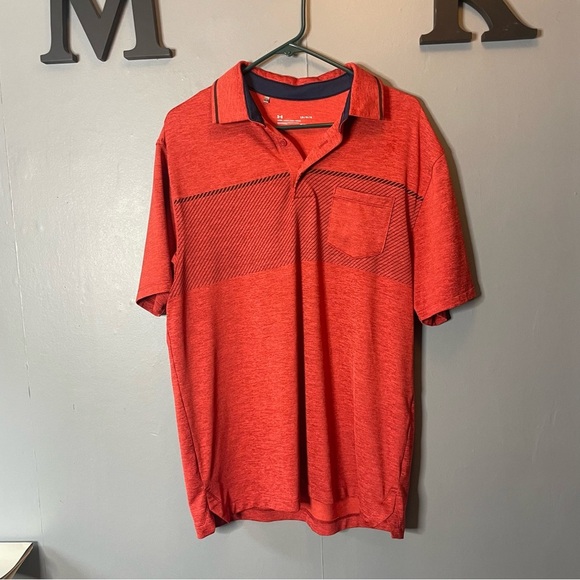 Under Armour Men's Red Athletic Polo Shirt size large - Picture 1 of 7